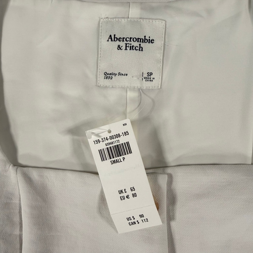 Abercrombie & Fitch Mini Dress Women Small P White Square Neck Button Front NWT - Picture 3 of 8